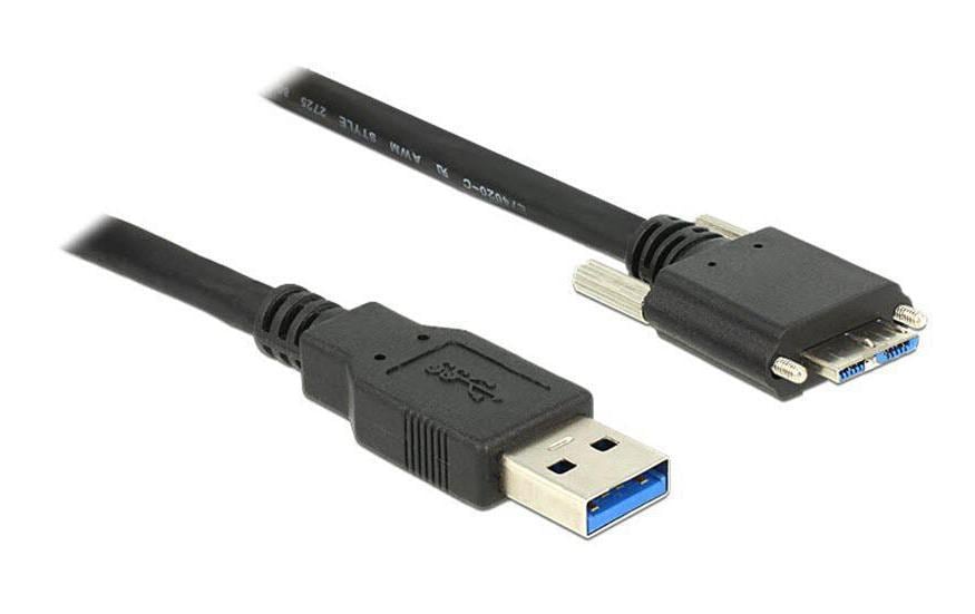 Delock Câble USB 3.0 à visser USB-A - Micro-USB B 3 m