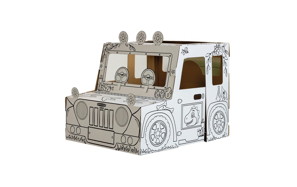 Fellowes Maison de Jeux à colorier Camion Dino XL en carton ondulé