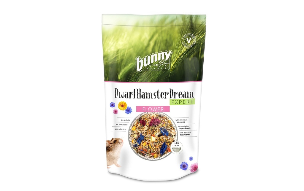 Bunny Nature Nourriture de base Rêve de hamster nain Expert Fleur, 500 g