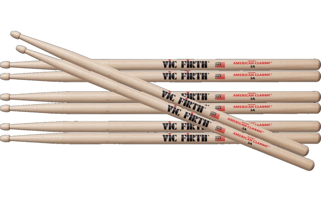 Vic Firth Baguettes de batterie VF5A Value Pack – 4 Paire/s