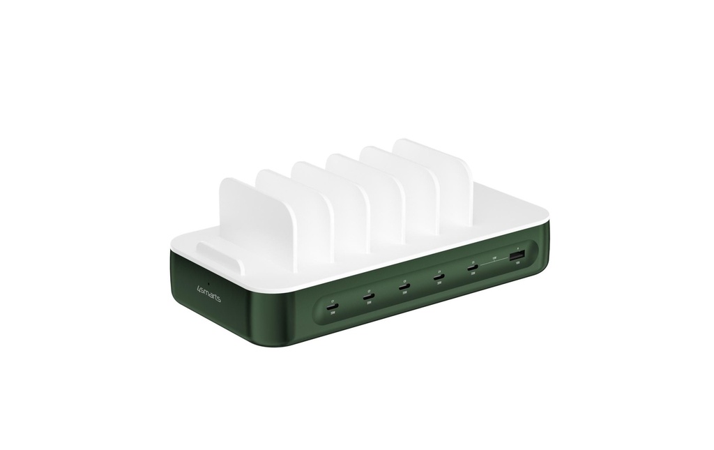 4smarts Station de recharge Team 100W 5C/1A incl. 6 câbles Vert