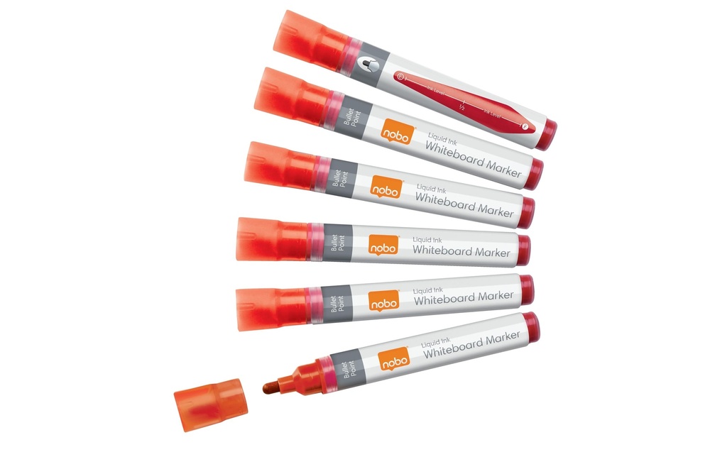 Nobo Marqueur pour tableau blanc Liquid Ink 10 pièces, Rouge