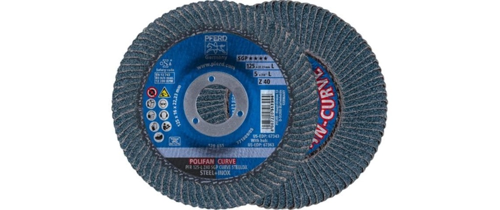 Pferd Disques à lamelles Polifan corindon zirconien PFR 125 x 22.23 mm M Z40