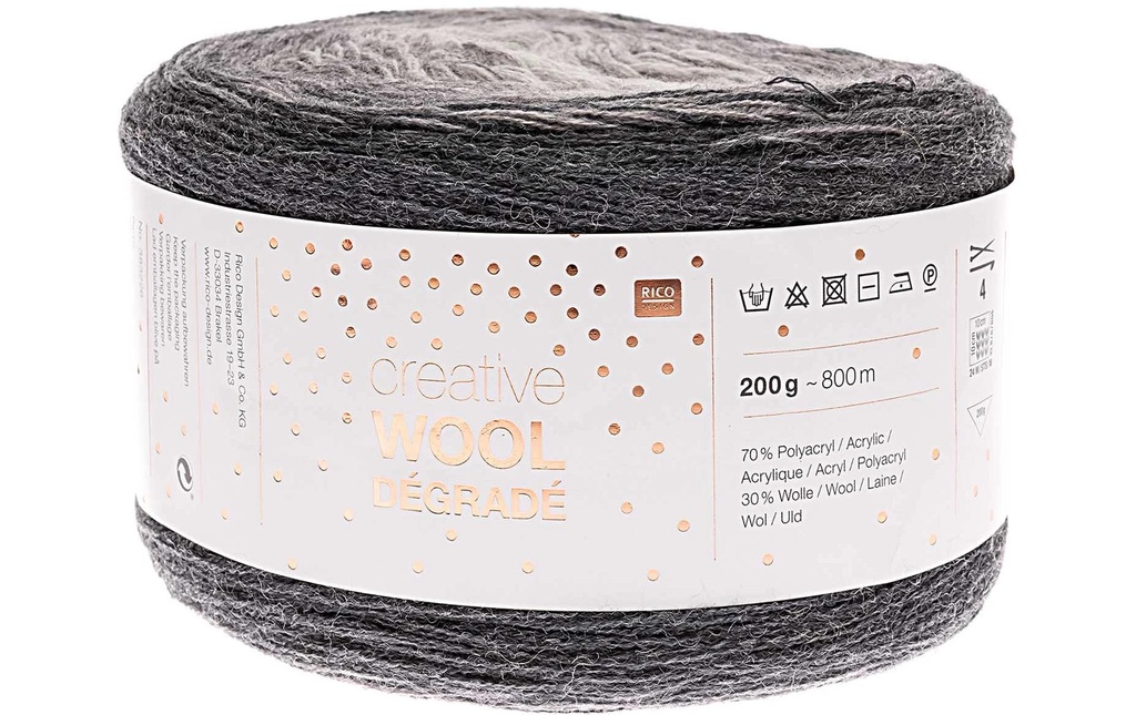 Rico Design Laine Laine Creative Dégradé 200 g Gris