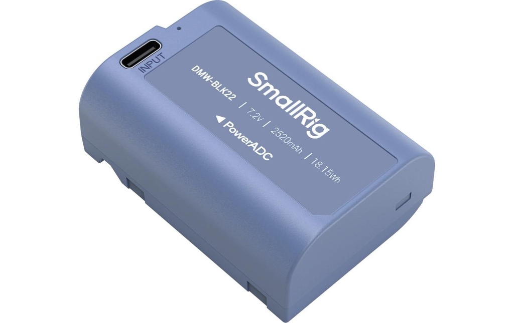 Smallrig Batterie pour Appareils photo numérique DMW-BLK22 USB-C Bleu