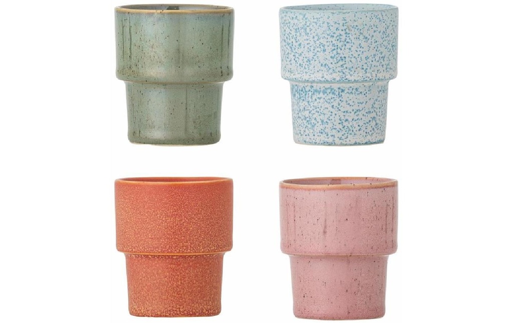 Bloomingville Tasse à expresso Ewan, 75 ml, multicolore, 4 pièces