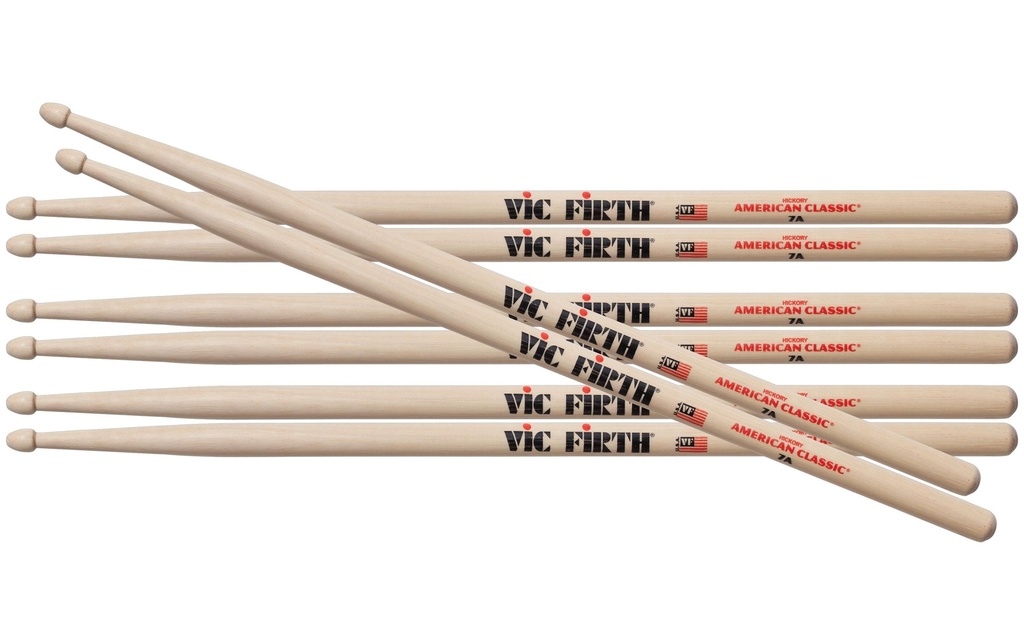 Vic Firth Baguettes de batterie 7A – Value Pack