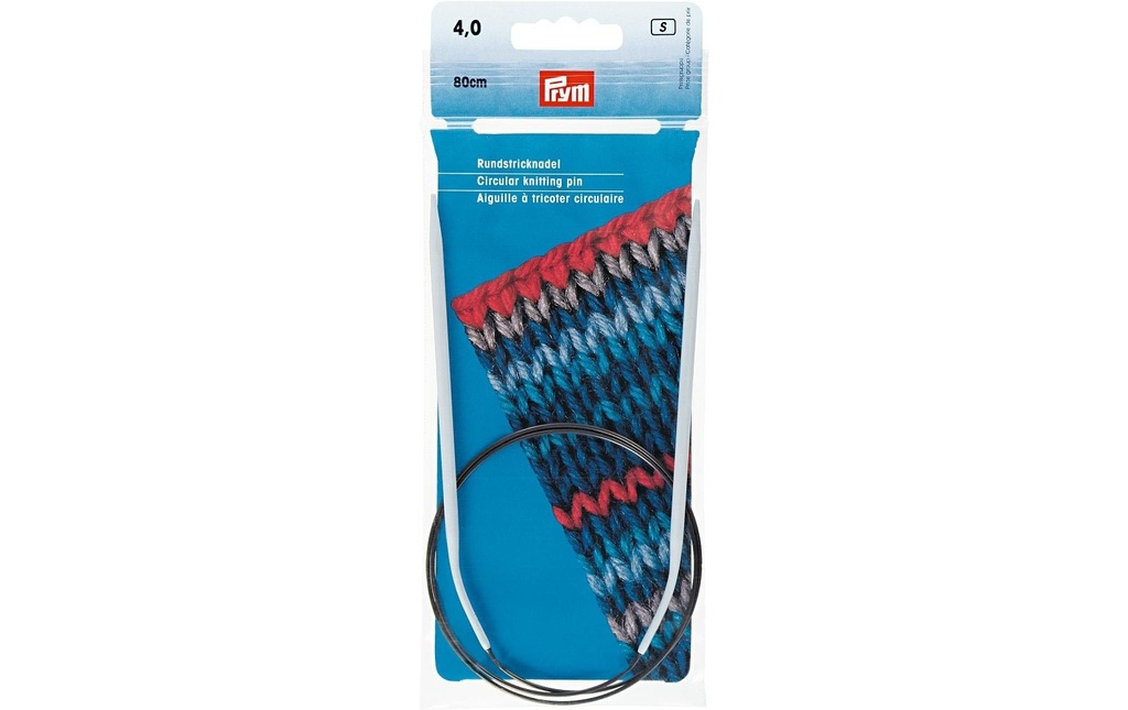 Prym Aiguille à tricoter circulaire Alu, gris 4.00 mm x 80 cm, 1 pièce