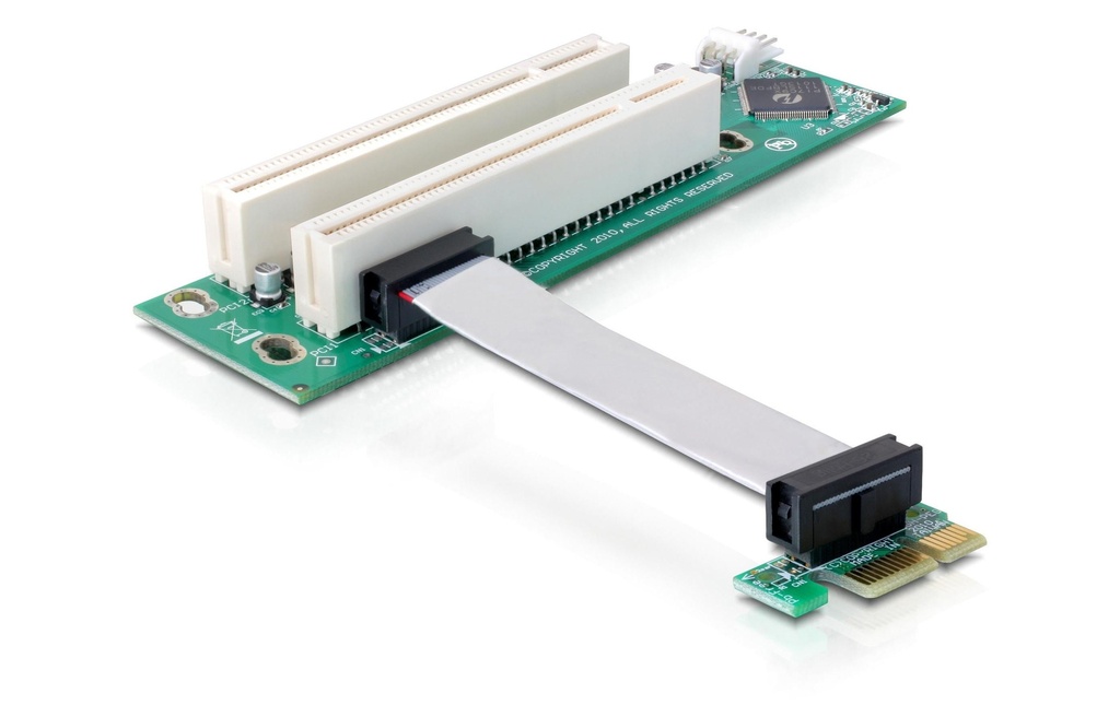 Delock Carte PCI-E riser x1 à 2x32-bit PCI, 9cm