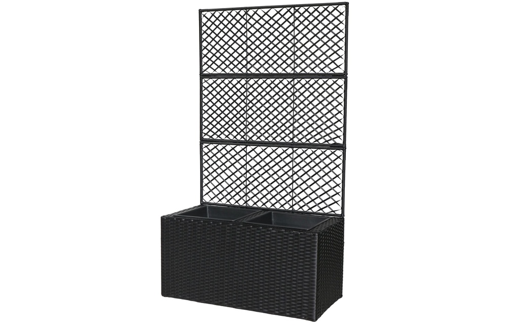 COCON Pot à fleur 80 x 40 x H40/143 cm, 2 x 3.33 L Noir