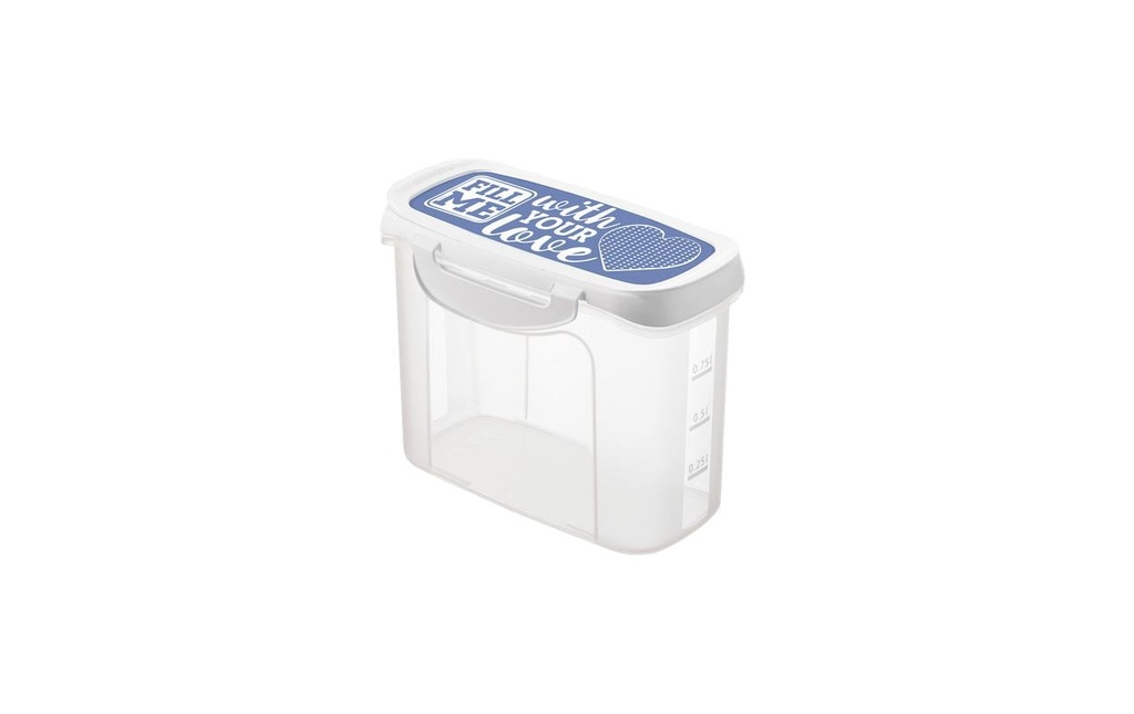 Rotho Boîte à provisions Click & Lock 1 l, Bleu/Transparent
