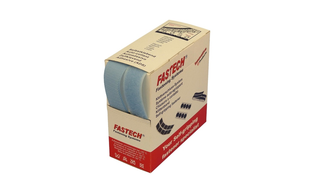 FASTECH Boîte de bande auto-agrippante Bleu clair