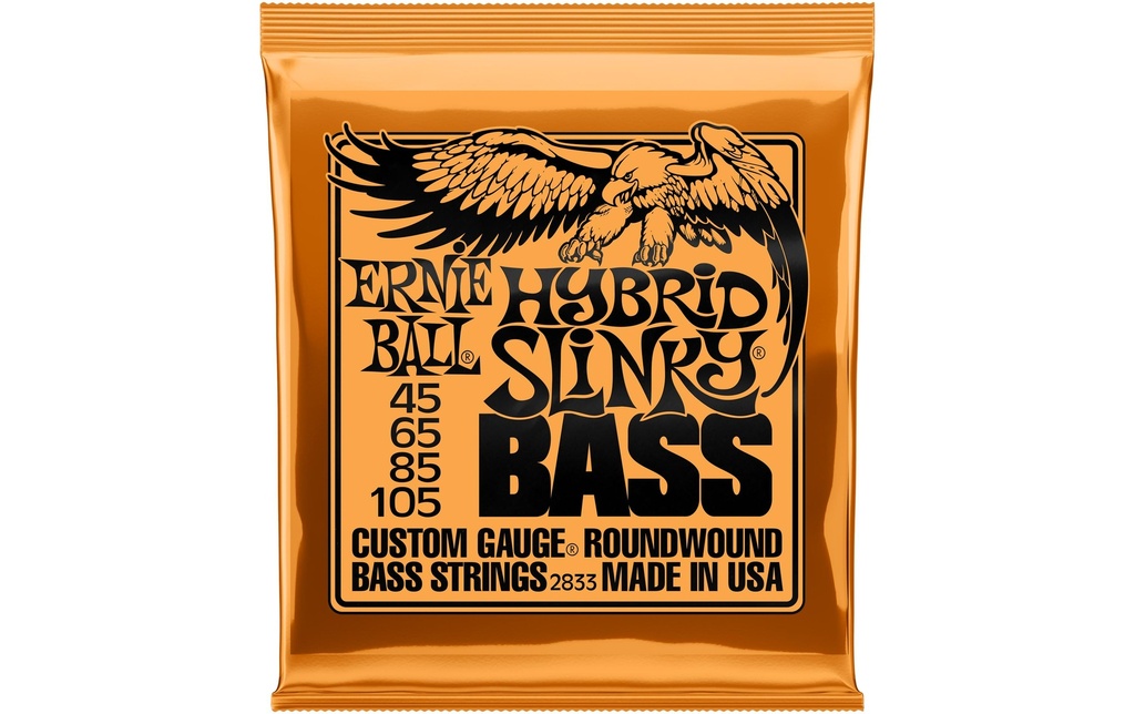 Ernie Ball Cordes de basse 2833 Slinky Bass – Hybrid, 45-105