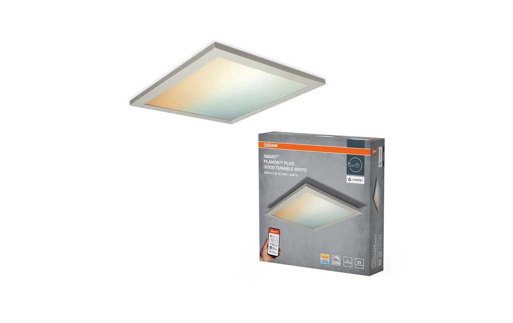 OSRAM Panneau à LED 300 x 300 mm, 20 W, 1500 lm, 3000-6500 K, blanc