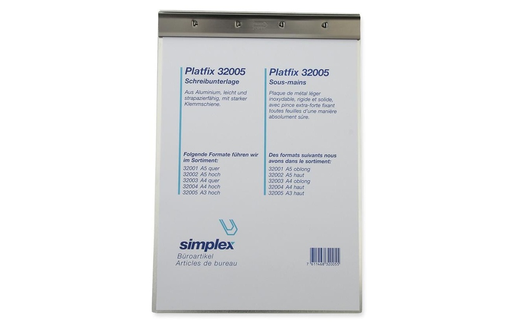 SIMPLEX Plaque écrire Platfix A3 court