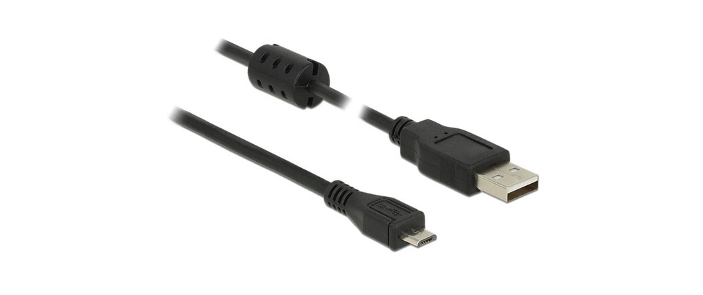 Delock Câble USB 2.0 avec noyau de ferrite USB-A - Micro-USB B 3 m
