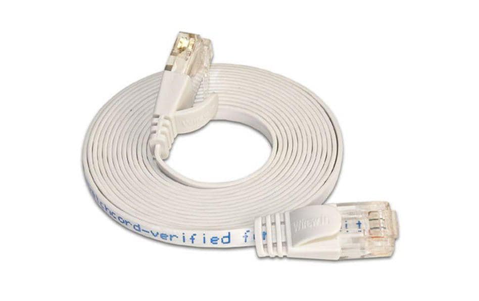 SLIM Câble patch slim RJ-45 - RJ-45, Cat 6, UTP, 7.5 m, Blanc