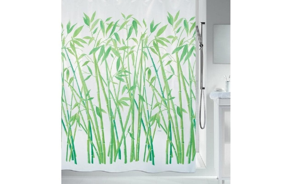 spirella Rideau de douche Bambus 180 x 180 cm, Vert/Blanc