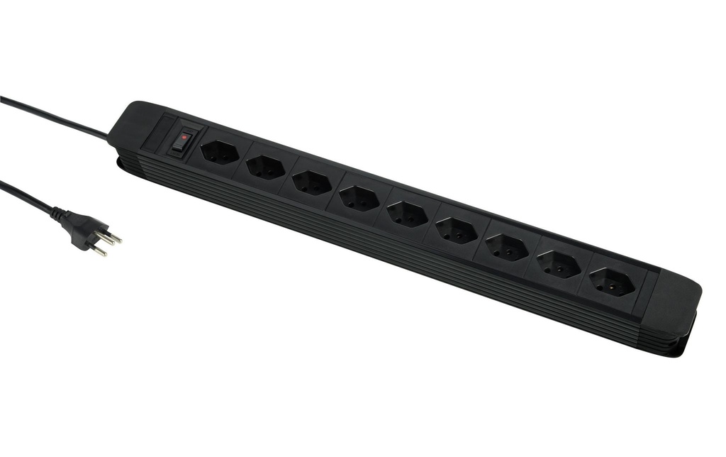 Schönenberger Bloc multiprises 9 x T13 horizontal 5 m, noir