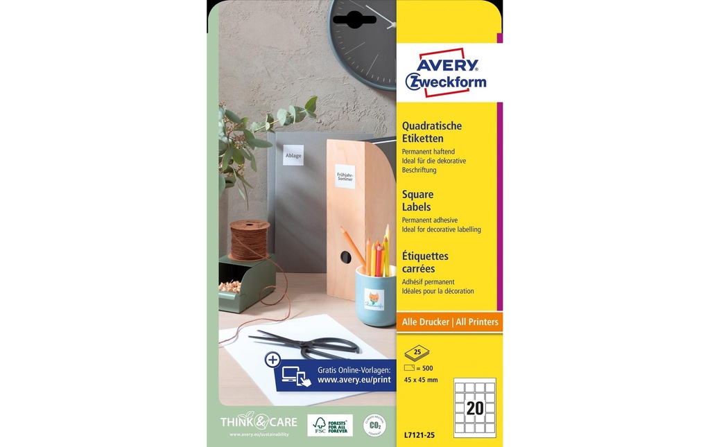 AVERY ZWECKFORM QR-Code étiquettes 45x45mm (25 pces)