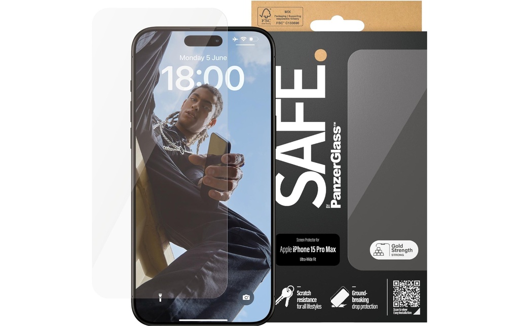 SAFE. Protection d’écran Ultra Wide Fit iPhone 15 Pro Max