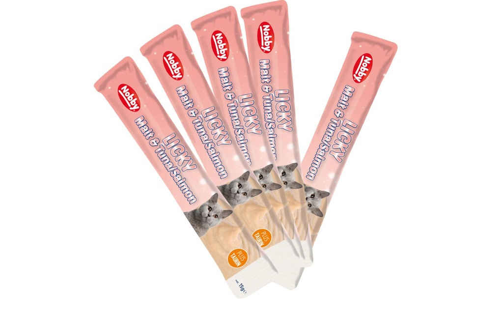 Nobby StarSnack Licky Malt &amp; Thon/Saumon, 5 x 15 g