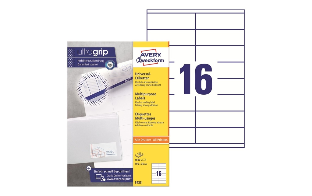 AVERY ZWECKFORM Etiquettes 105x35mm (100 pces)