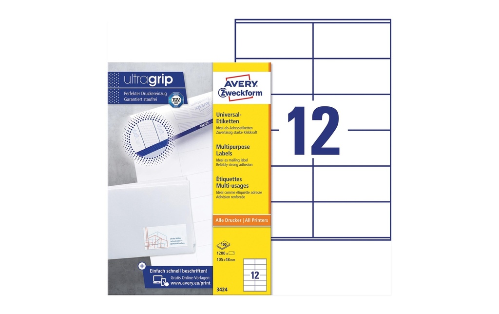 AVERY ZWECKFORM Etiquettes 105x48mm (100 pces)
