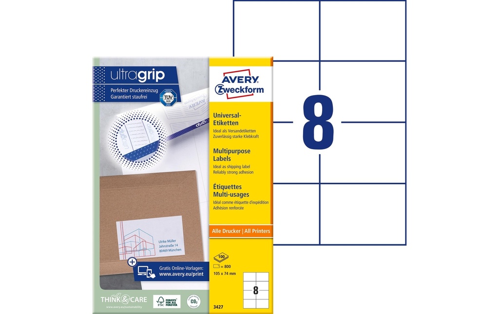 AVERY ZWECKFORM Etiquettes 105x74mm (100 pces)