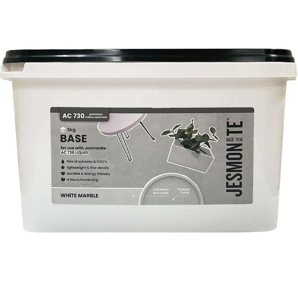 Jesmonite Matière à modeler Poudre à base de ciment 5 kg, White Marble