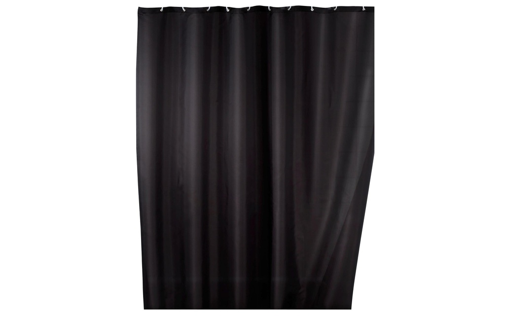 Wenko Rideau de douche Anti-moisissure 180 x 200 cm, Noir