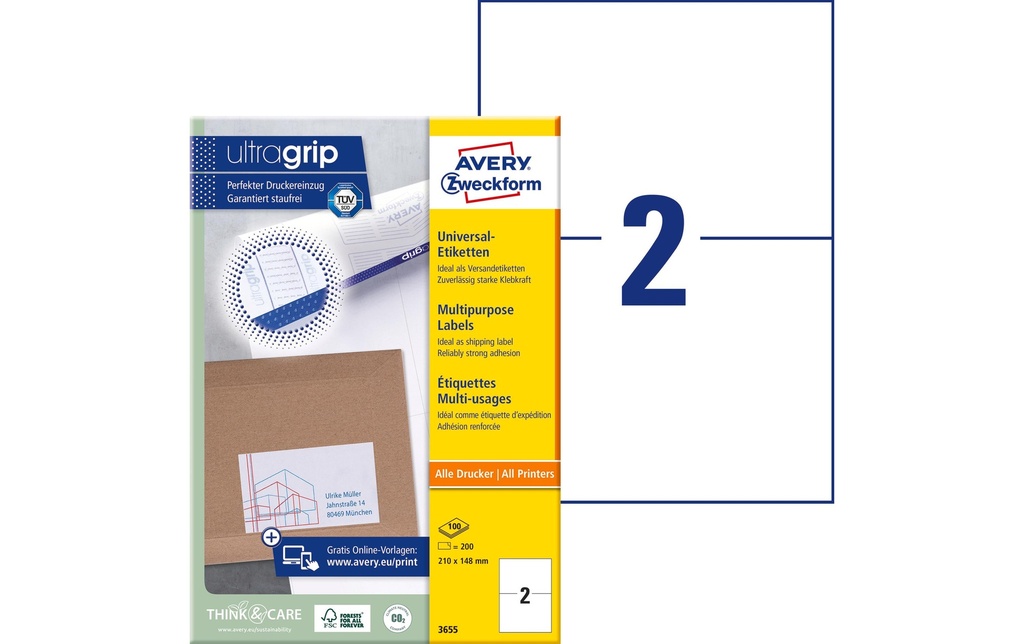 [268036550] AVERY ZWECKFORM Etiquettes 210x148mm (100 pces)