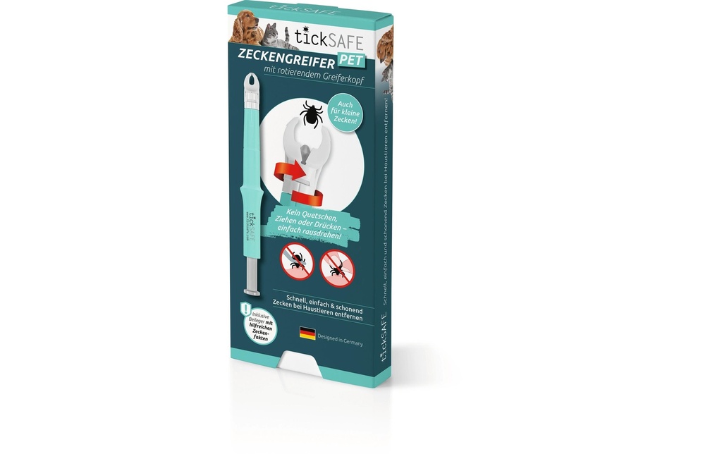 Ticksafe Kits de premiers secours Pince à tiques rotative Animal