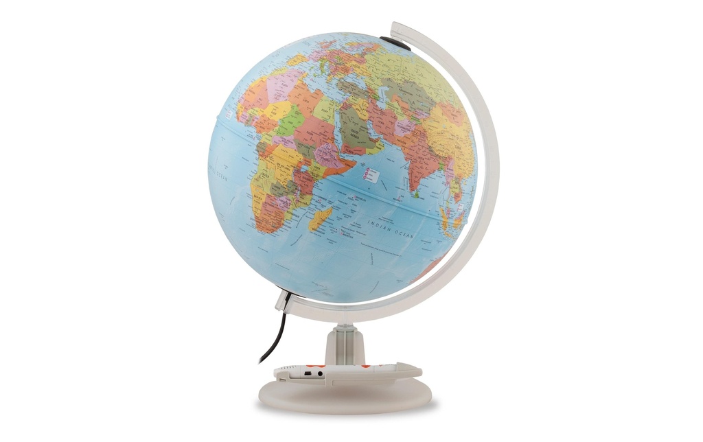 Tecnodidattica Globe terrestre lumineux interactif ParlamondI 30 cm -FR-