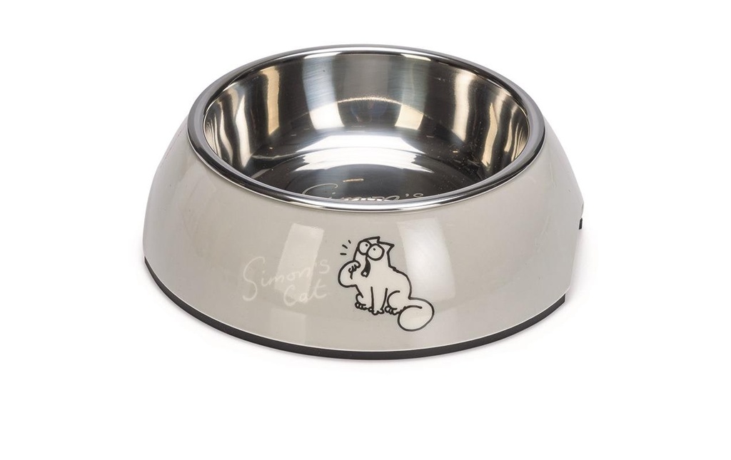 Simon's Cat Écuelle en acier inoxydable 160 ml, Gris clair