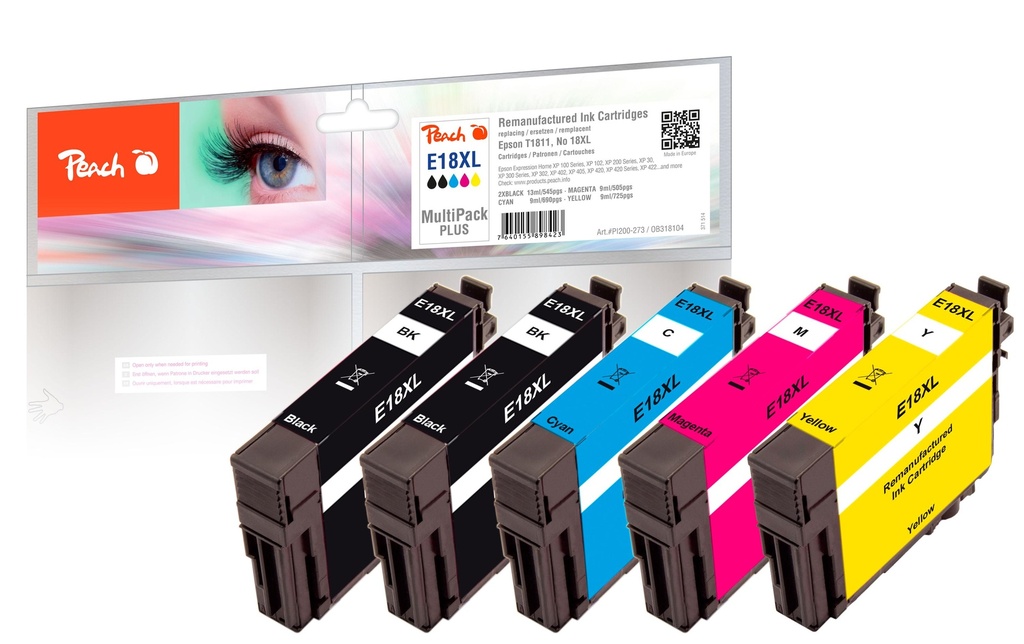 Peach Encre Epson No. 18XL Multi-Plus Magenta/Yellow/noir/Cyan
