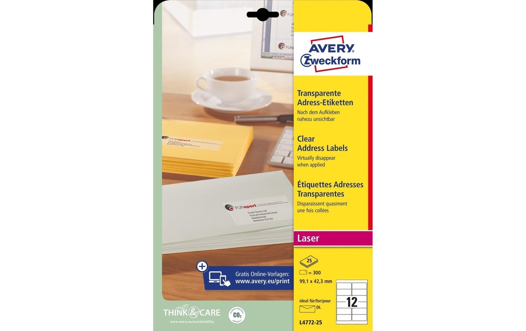 AVERY ZWECKFORM Etiquettes adresse 99.1x42.3mm (25 pces)