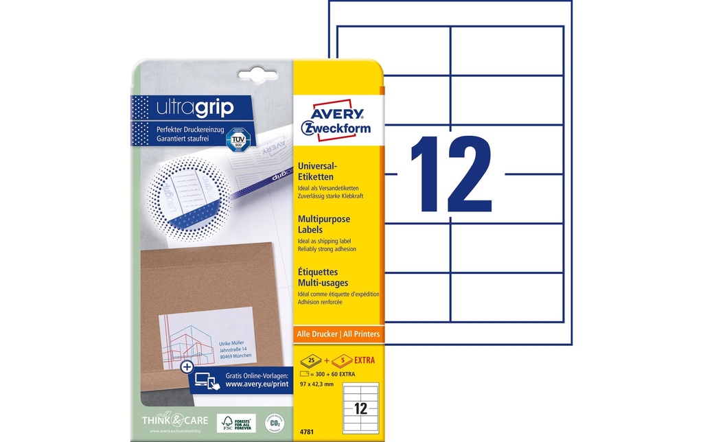 AVERY ZWECKFORM Etiquettes 97x42.3mm (25 pces)