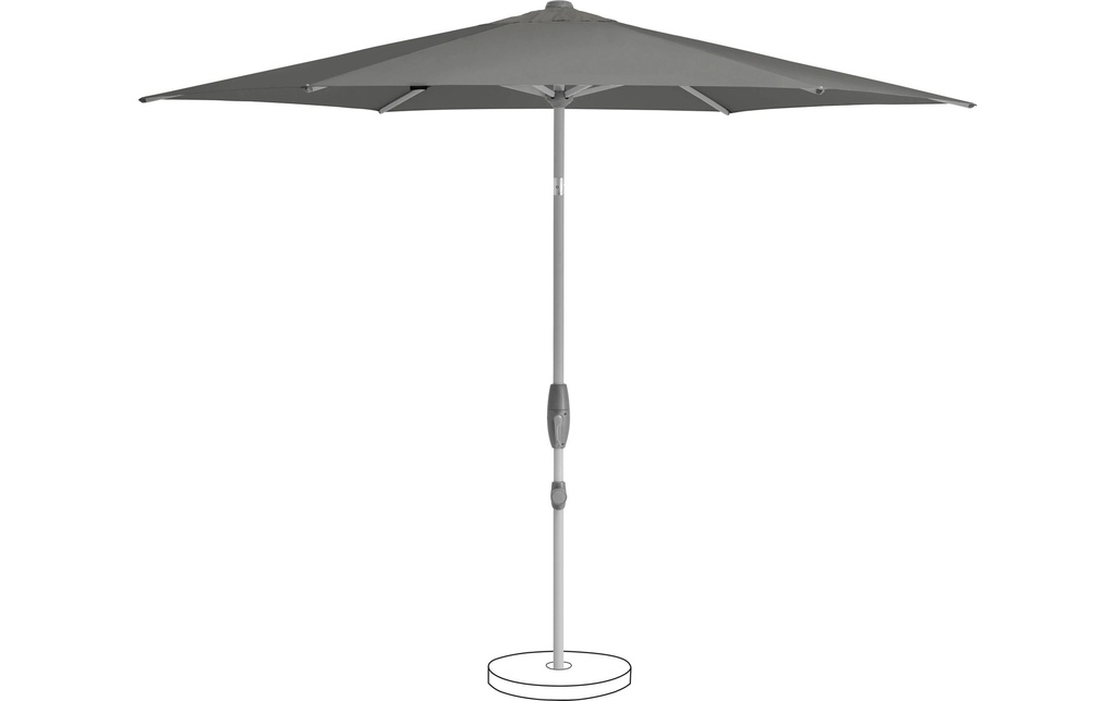 Suncomfort by Glatz Parasol Shell Turn 330 cm, Stone Grey