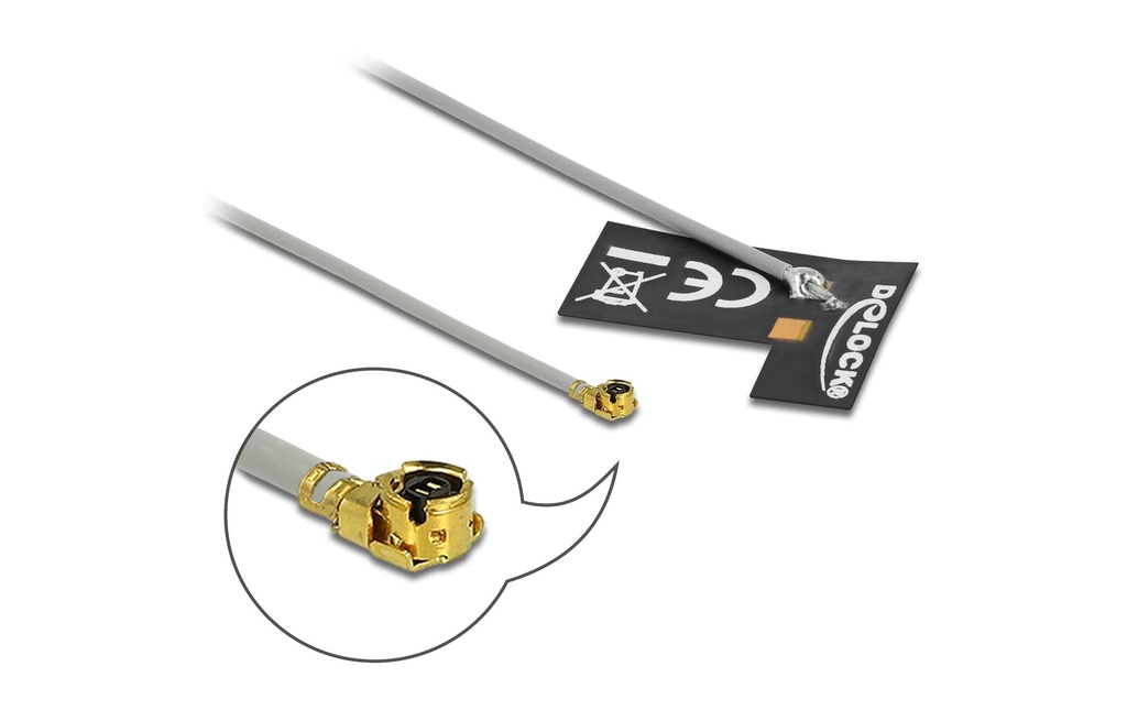 Delock Antenne Wi-Fi 10 cm MHF I 2 dBi Rayonnement omni directionnel