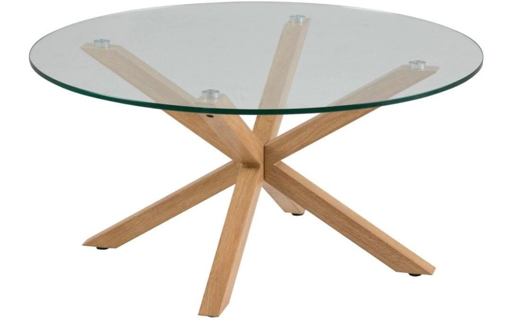 AC Design Table basse Heaven Ø 82 x 40 cm, chêne/verre