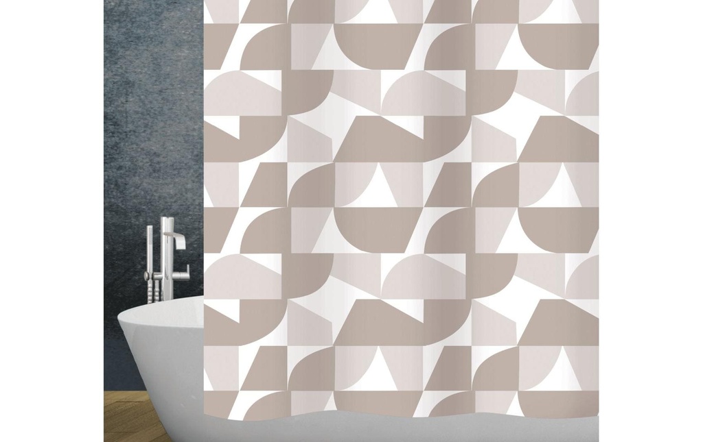 diaqua® Rideau de douche Pasito 180 x 180 cm, Beige/Blanc
