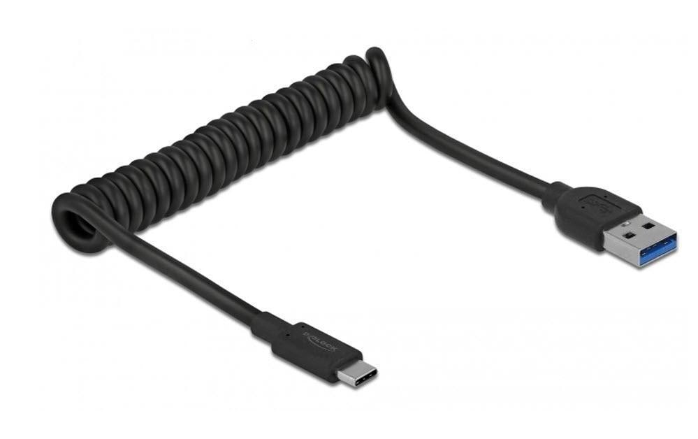 Delock Câble spiralé USB 3.0 10Gbps USB-A - USB-C 0.7 m