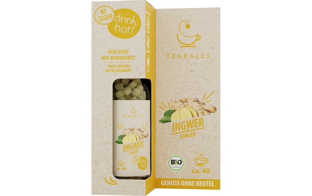 TEABALLS Teaballs gingembre naturellement nuageux environ 40 tasses