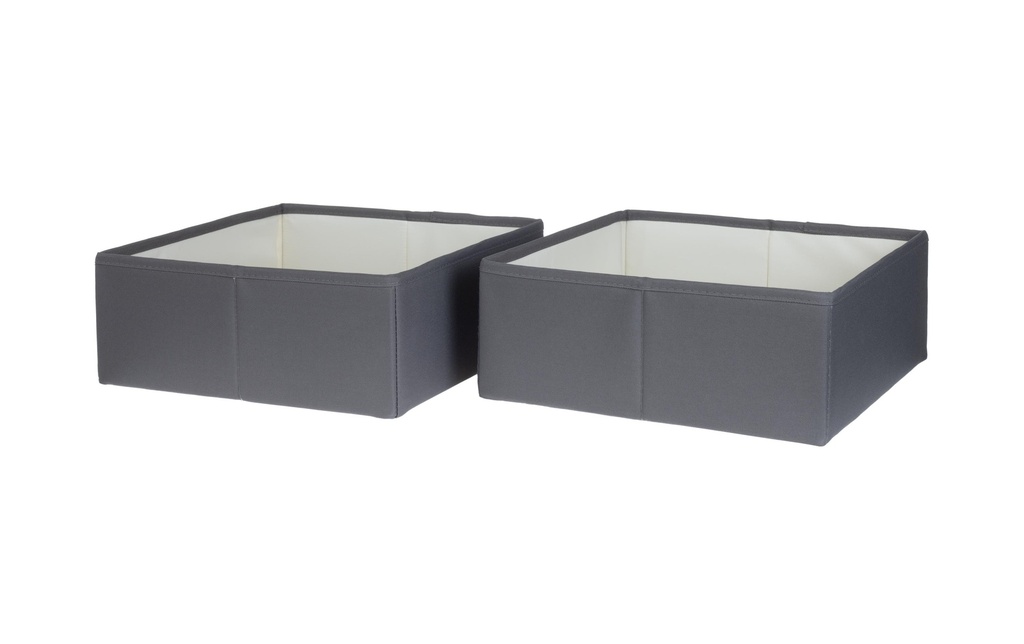 COCON Boîte de rangement L Gris, 2 pièces