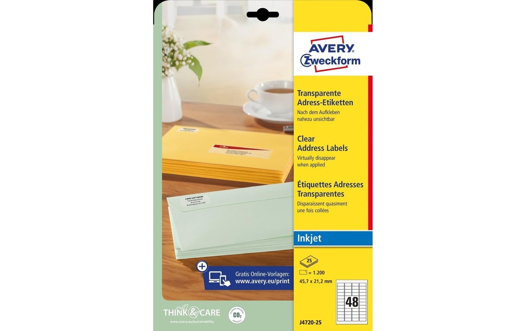 AVERY ZWECKFORM Etiquettes adresse 45.7x21.2mm (25 pces)