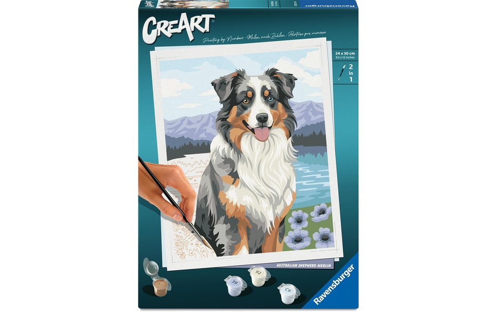 Ravensburger Peinture par numéros Australian Shepherd Merlin 400 x 500 mm