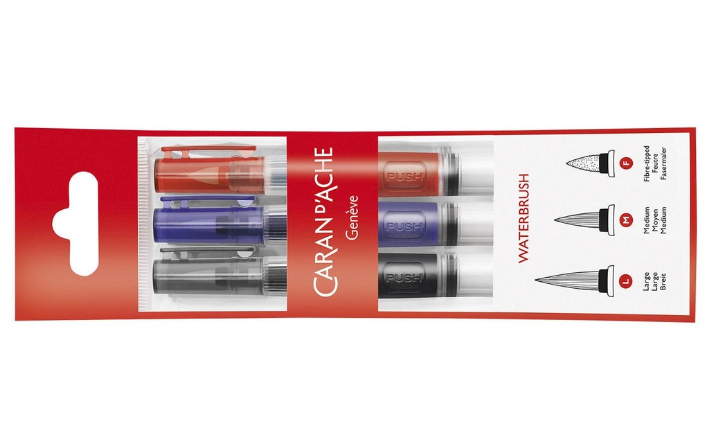 CARAN D'ACHE Pinceau avec réservoird'eauBLI (3 pces)
