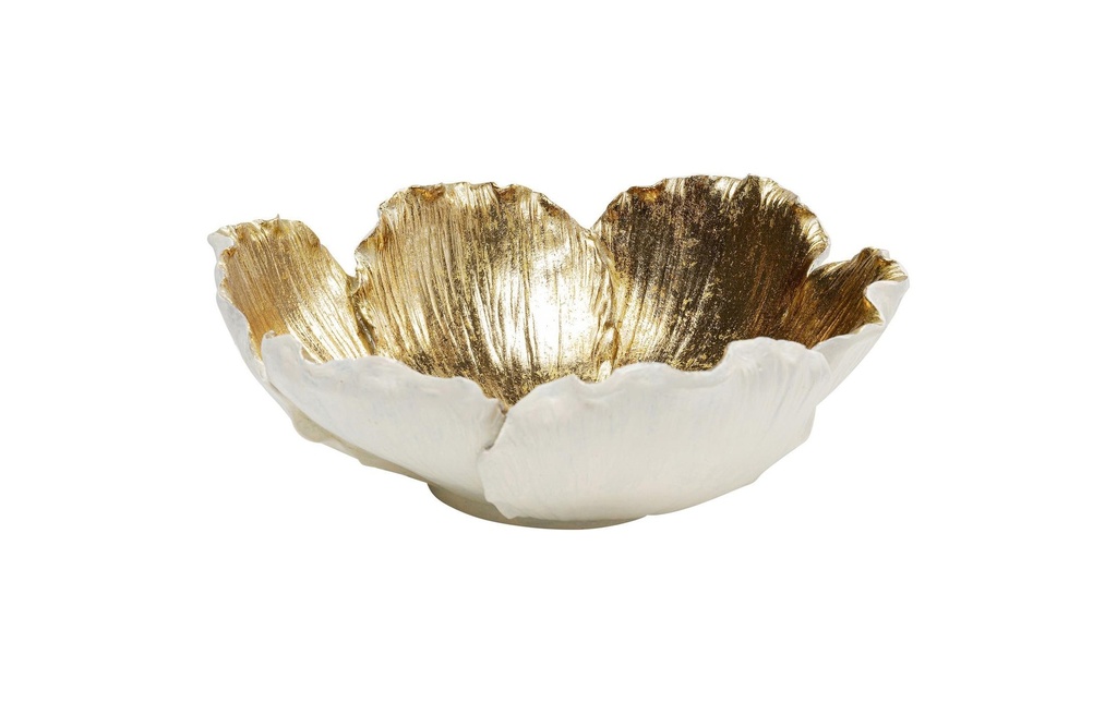 Kare Coupe déco Flower Bloom 25 cm, crème/or