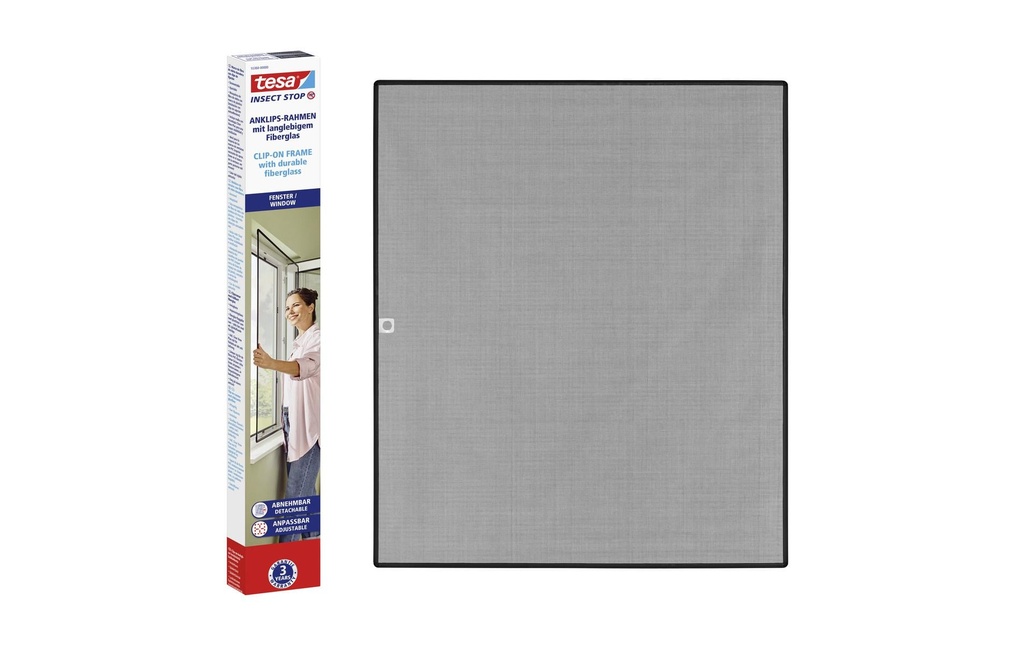 tesa Moustiquaire Cadre CLIP-ON pour fenêtre 1 x 1.2 m